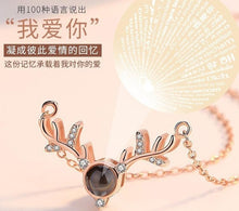 Load image into Gallery viewer, 100 Languages Says I love You Projection Necklace Valentines day gift present
