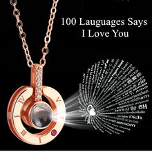 Load image into Gallery viewer, 100 Languages Says I love You Projection Necklace Valentines day gift present
