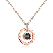 Load image into Gallery viewer, 100 Languages Says I love You Projection Necklace Valentines day gift present
